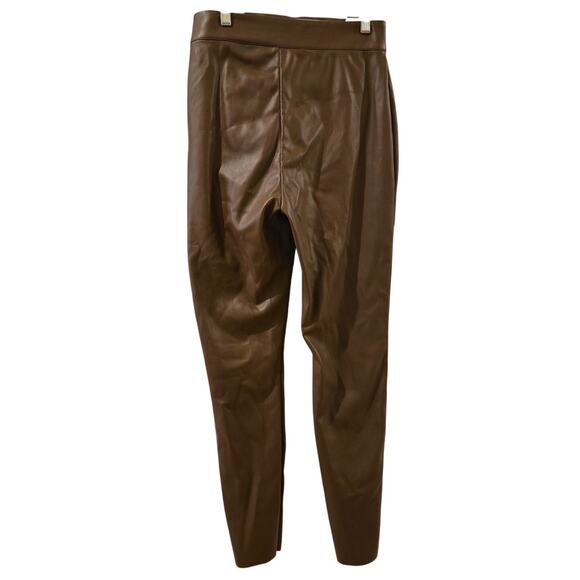 Meshki Faux Vegan Leather Brown Pants Pull-on Medium - Picture 3 of 9